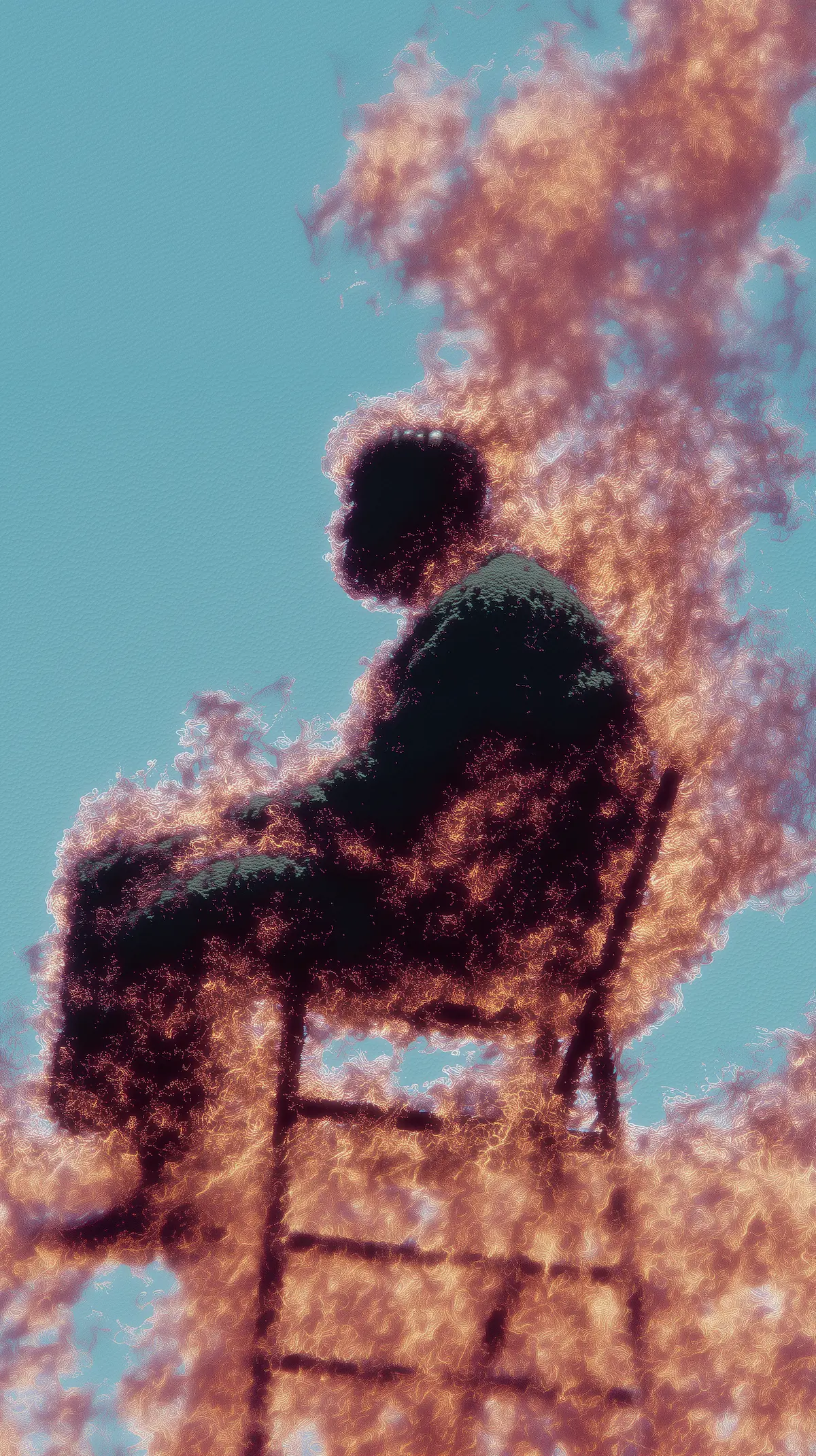 Person in a helmet looking at a futuristic scene