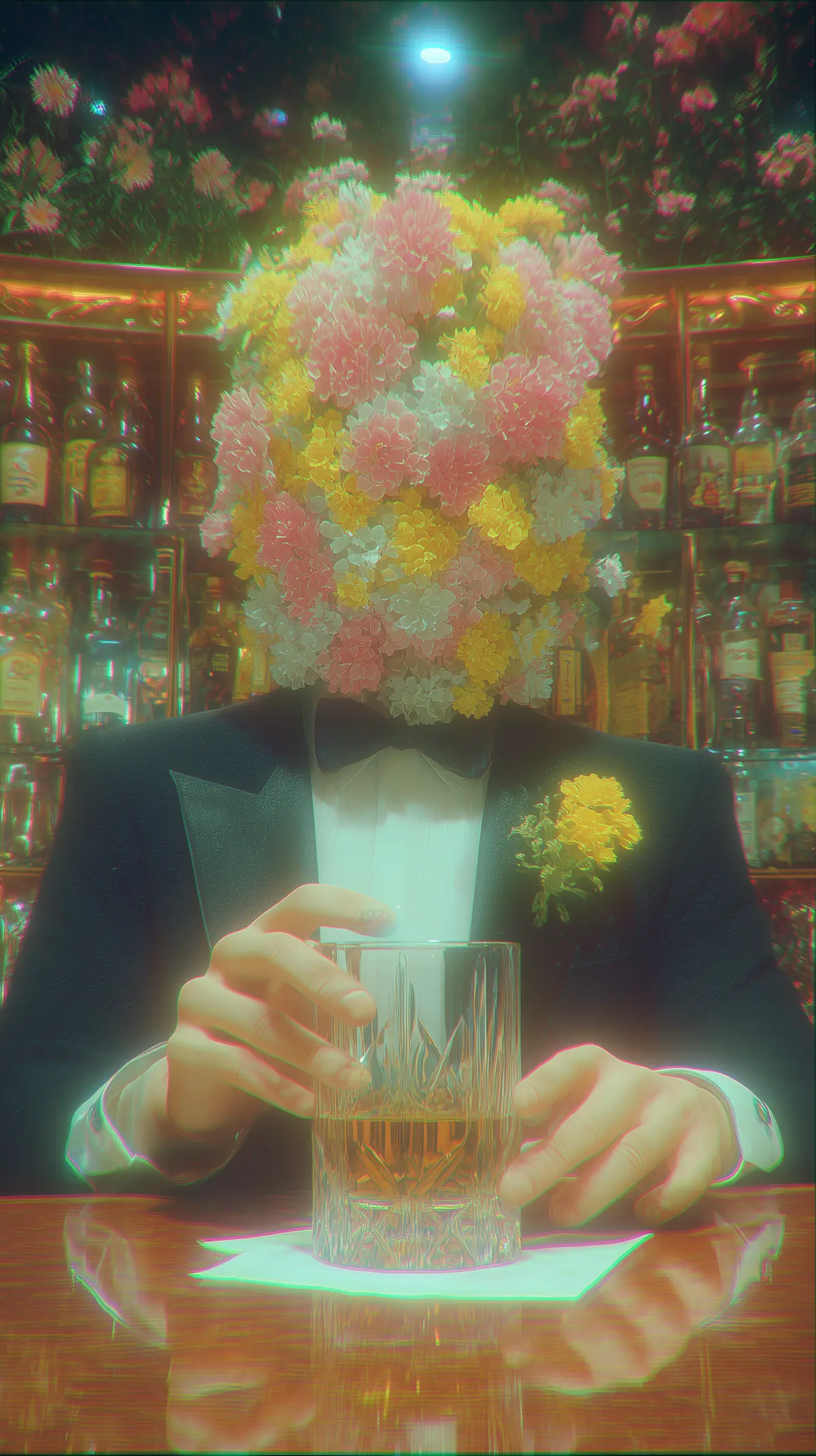 Person in a helmet looking at a futuristic scene