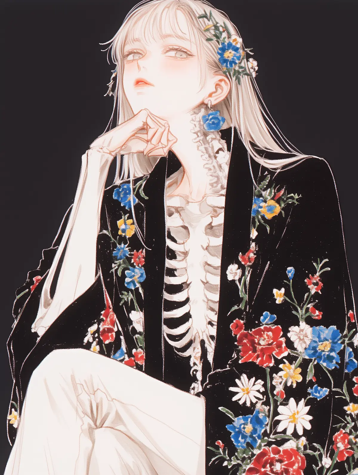 Person in a helmet looking at a futuristic scene