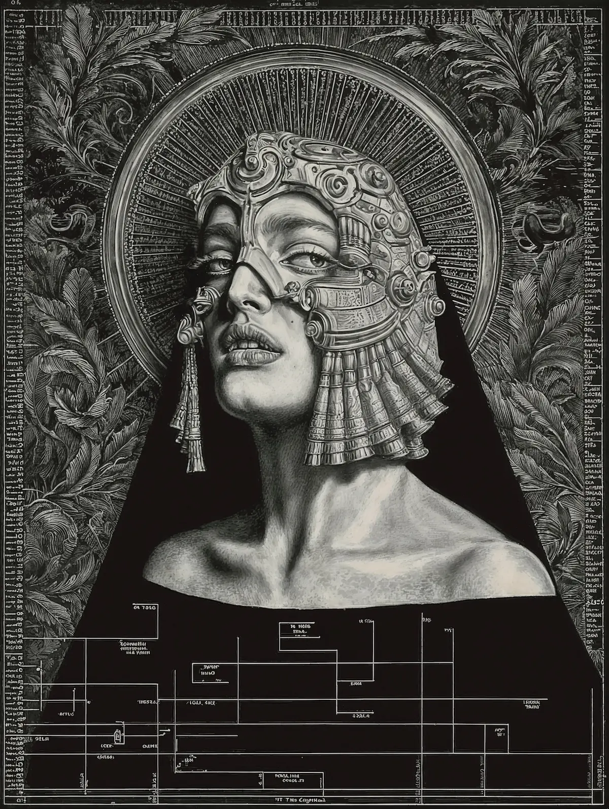 Person in a helmet looking at a futuristic scene