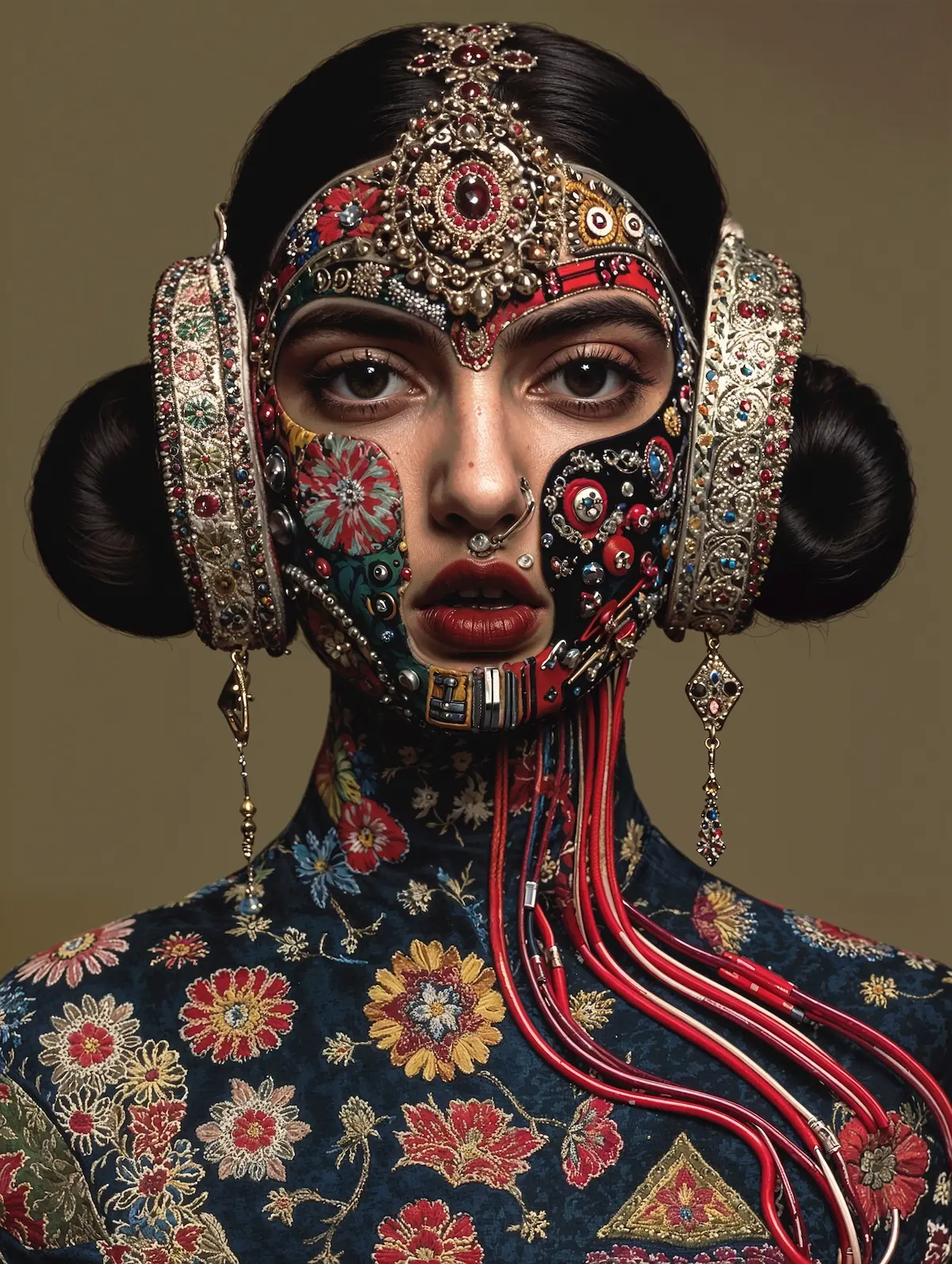 Person in a helmet looking at a futuristic scene