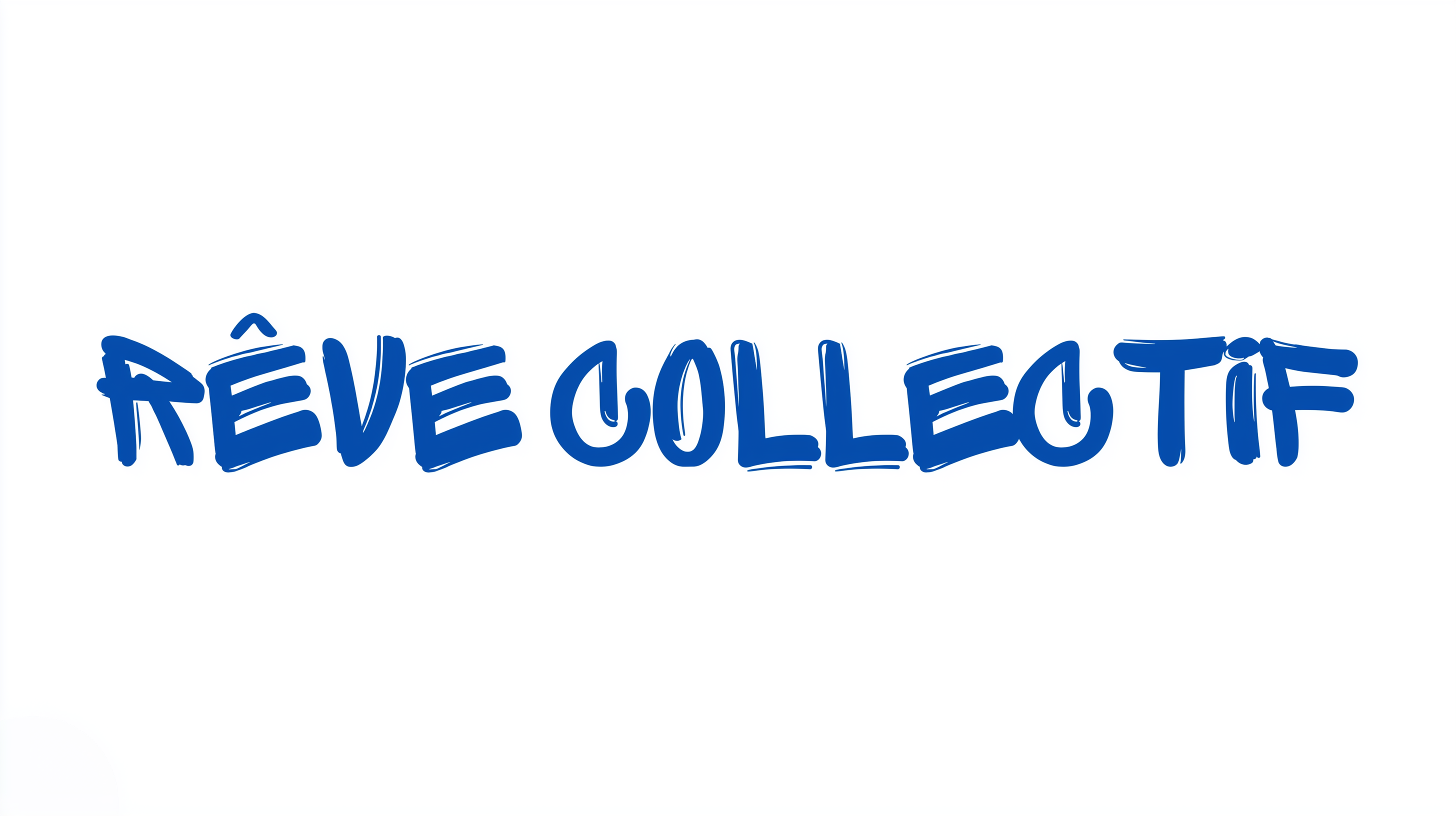 검은 배경에 흰색 손글씨로 쓰인 Rêve Collectif 로고
