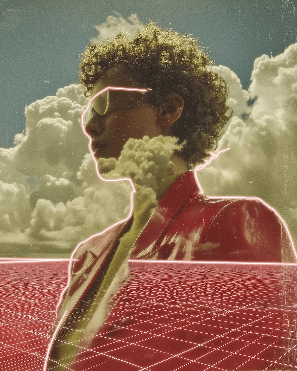 Glitch art with distorted figures